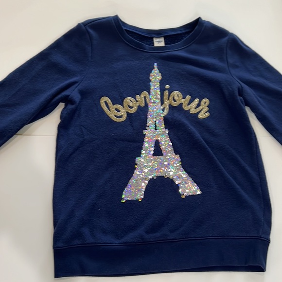 Girls flip sequin Bonjour pullover - Picture 2 of 4